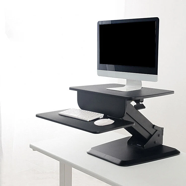 Bureau d'écriture en bois pour table d'ordinateur portable réversible de forme rectangulaire en blanc/noir Clearhalo
