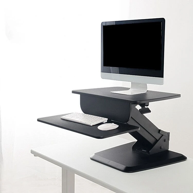 Bureau d'écriture en bois pour table d'ordinateur portable réversible de forme rectangulaire en blanc/noir Clearhalo