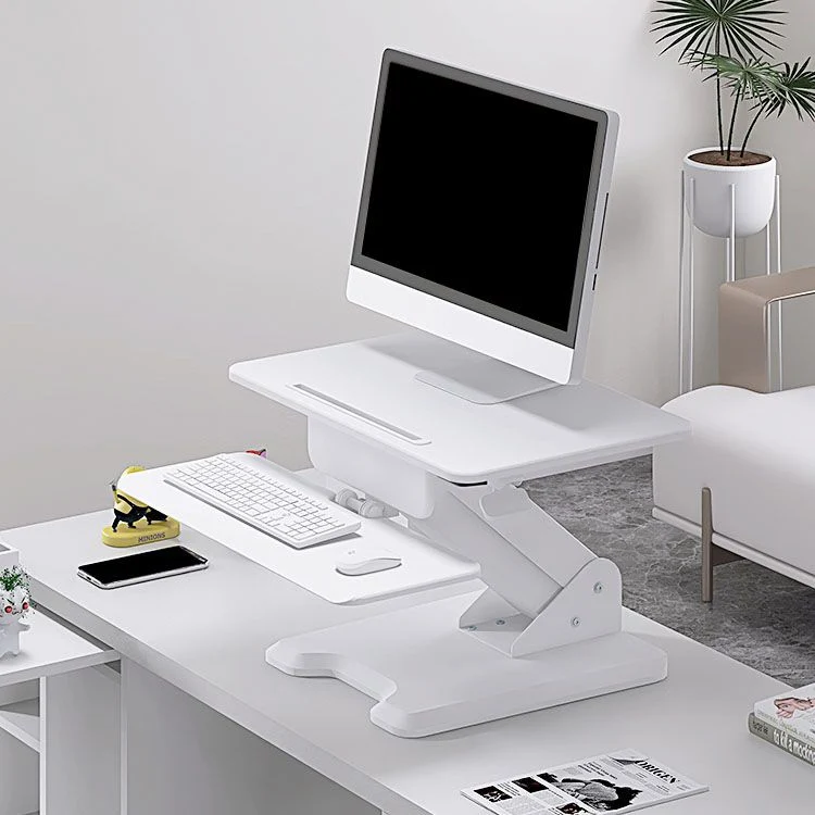 Bureau d'écriture en bois pour table d'ordinateur portable réversible de forme rectangulaire en blanc/noir Clearhalo
