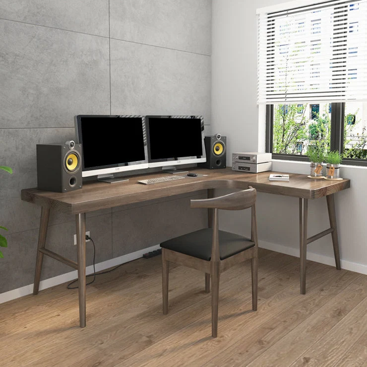 Bureau d'écriture en bois de style moderne, bureau en forme de L pour chambre à coucher et bureau Clearhalo