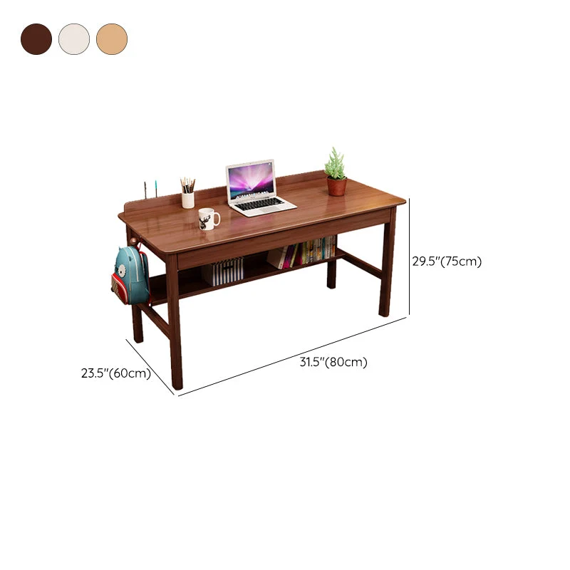 Bureau d'écriture en bois de Style moderne, Table de travail rectangulaire avec 2 pieds pour la maison Clearhalo