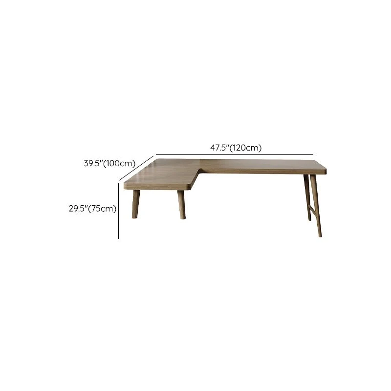 Bureau d'écriture en bois de Style moderne, Table de bureau en forme de L avec pieds pour la maison Clearhalo