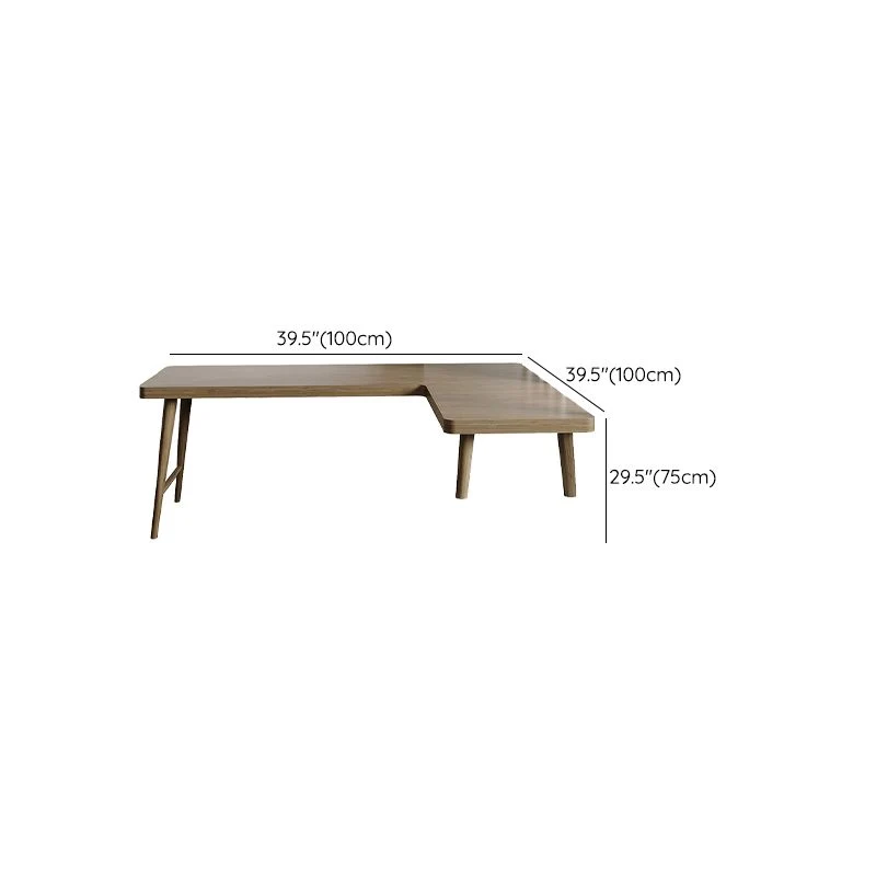 Bureau d'écriture en bois de Style moderne, Table de bureau en forme de L avec pieds pour la maison Clearhalo