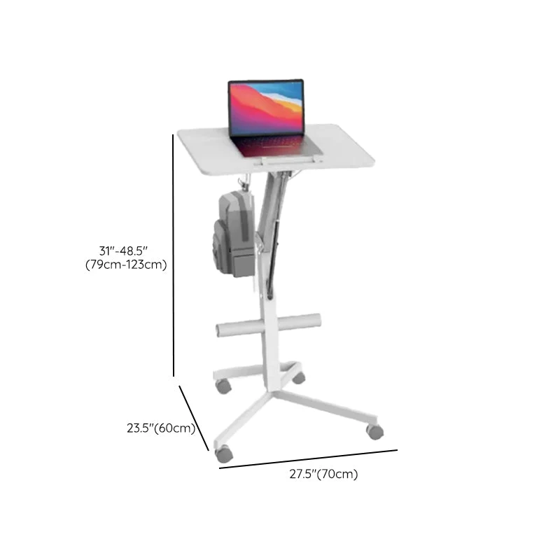 Bureau d'écriture en bois de table mobile pour ordinateur portable de forme rectangulaire en noir/blanc Clearhalo