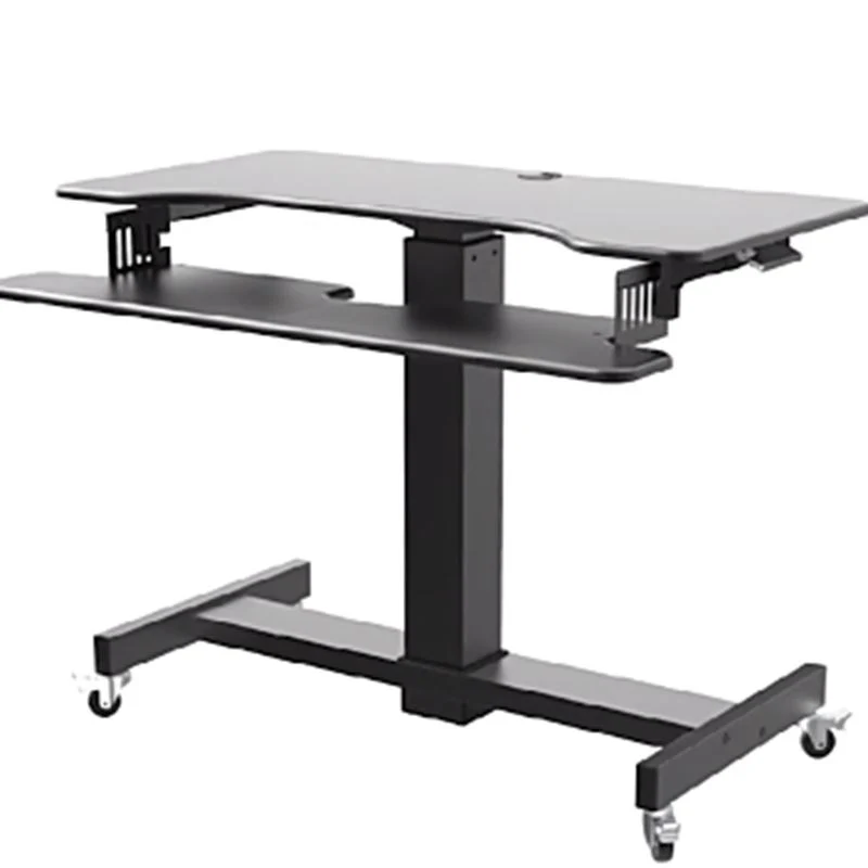 Bureau d'écriture en bois de table mobile pour ordinateur portable de forme rectangulaire en noir/blanc Clearhalo