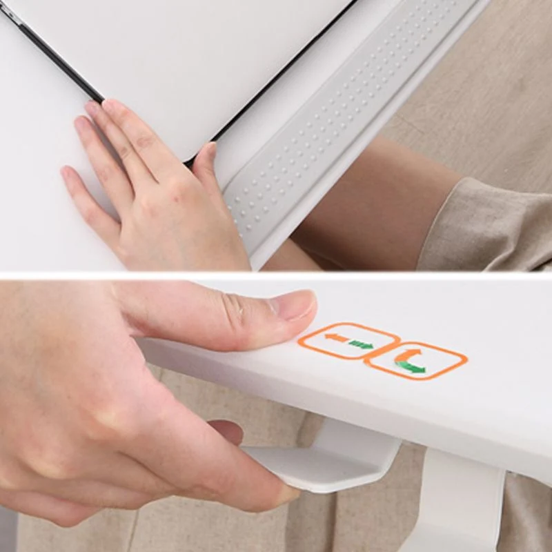 Bureau d'écriture en bois de table pliable pour ordinateur portable de forme rectangulaire en naturel/blanc/marron Clearhalo