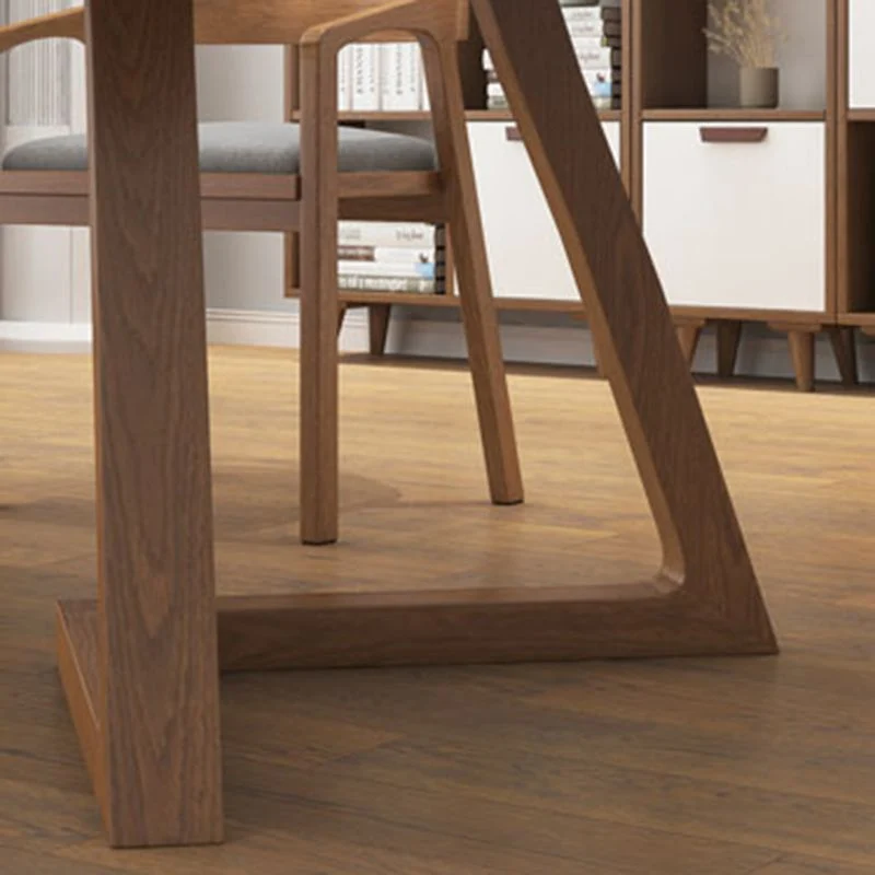 Bureau d'écriture contemporain de 29,53 po de hauteur, bureau incurvé en bois massif Clearhalo