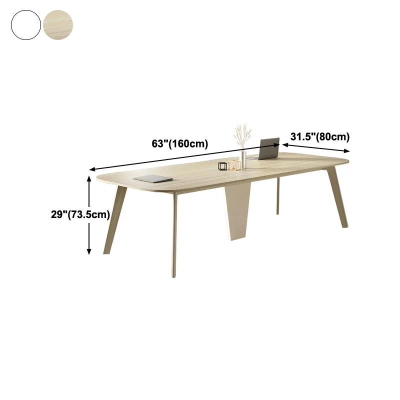 Bureau d'écriture contemporain avec base en bois manufacturé pour bureau Clearhalo