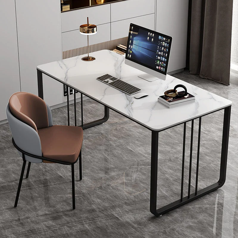 Bureau d'écriture contemporain à base de traîneau en pierre, 29,53" de hauteur Clearhalo