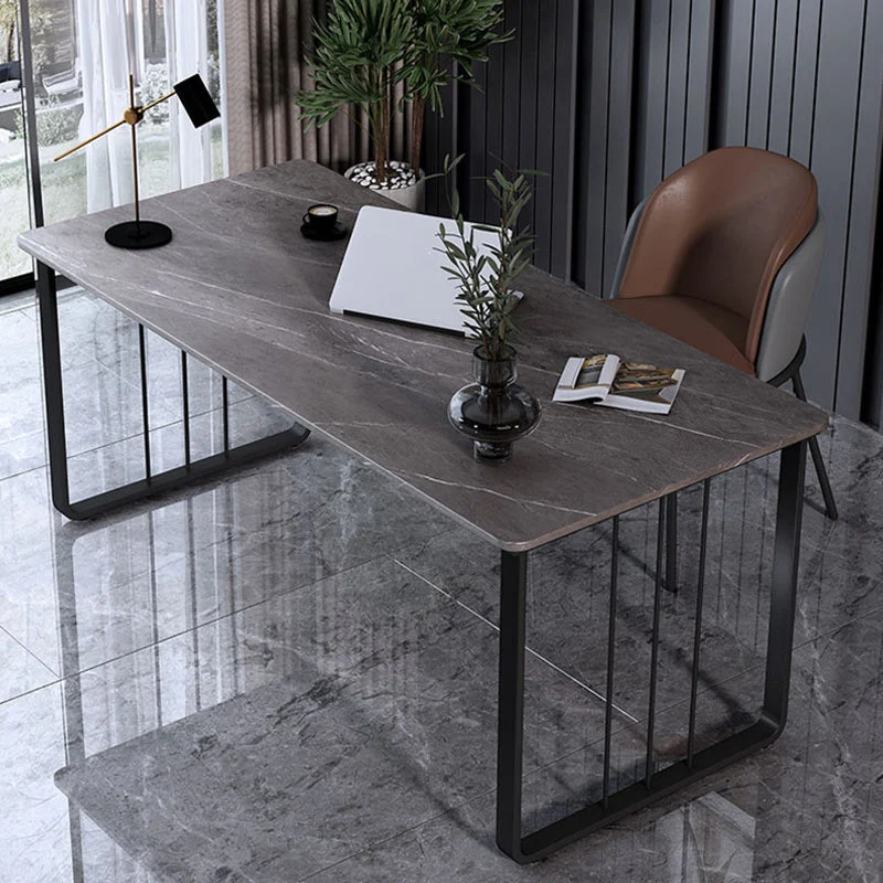 Bureau d'écriture contemporain à base de traîneau en pierre, 29,53" de hauteur Clearhalo