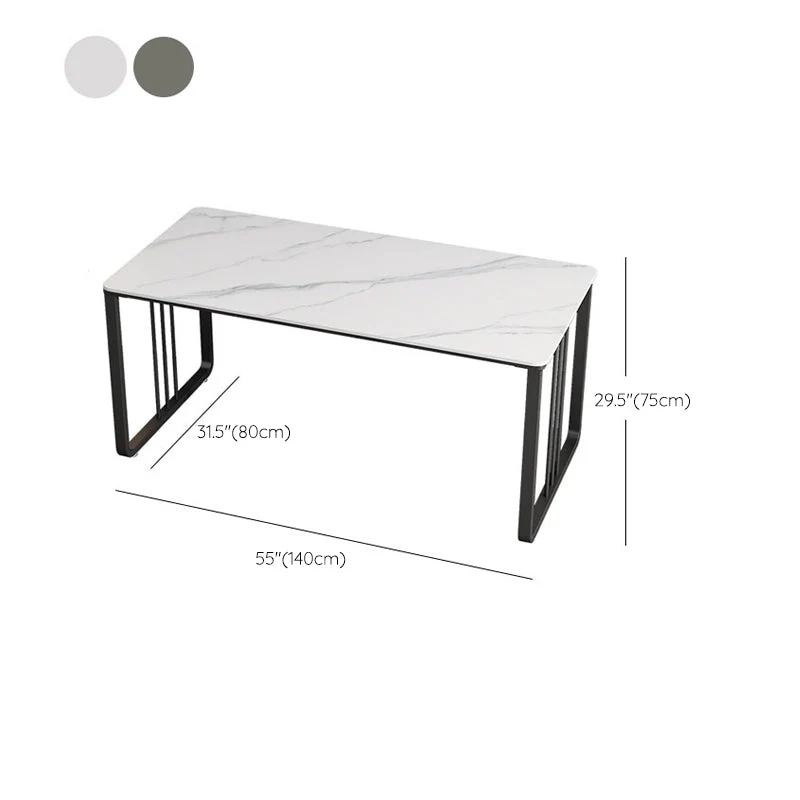 Bureau d'écriture contemporain à base de traîneau en pierre, 29,53" de hauteur Clearhalo