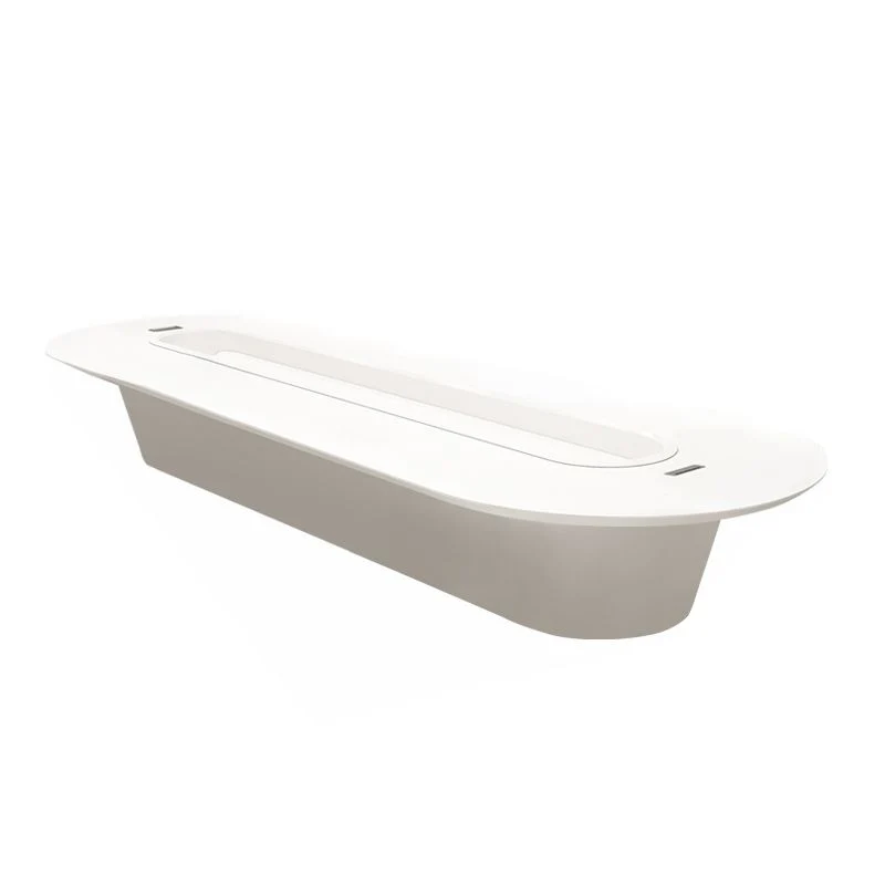 Bureau d'écriture contemporain en bois artificiel, bureau ovale blanc pour bureau Clearhalo