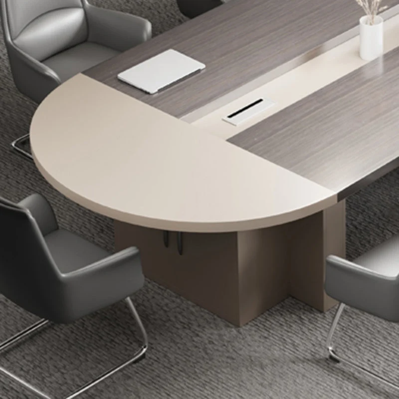 Bureau d'écriture contemporain en bois artificiel, bureau ovale pour bureau Clearhalo