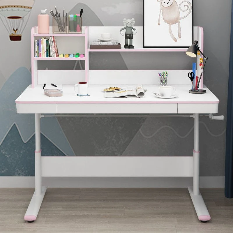 Bureau d'écriture contemporain en bois, bureau réglable de 51,2 pouces de hauteur pour la maison Clearhalo