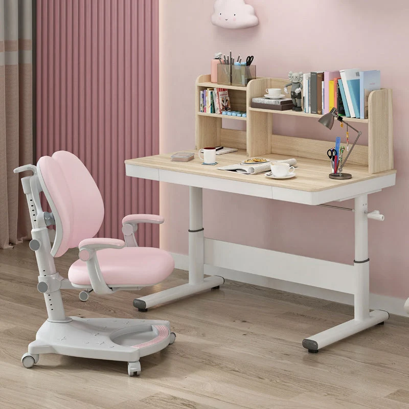 Bureau d'écriture contemporain en bois, bureau réglable de 51,2 pouces de hauteur pour la maison Clearhalo