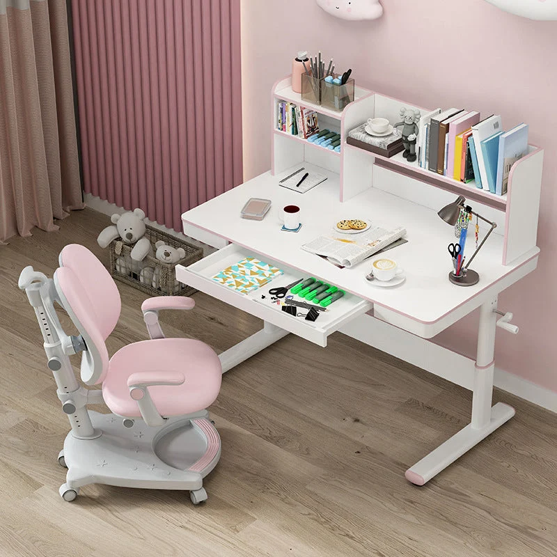 Bureau d'écriture contemporain en bois, bureau réglable de 51,2 pouces de hauteur pour la maison Clearhalo