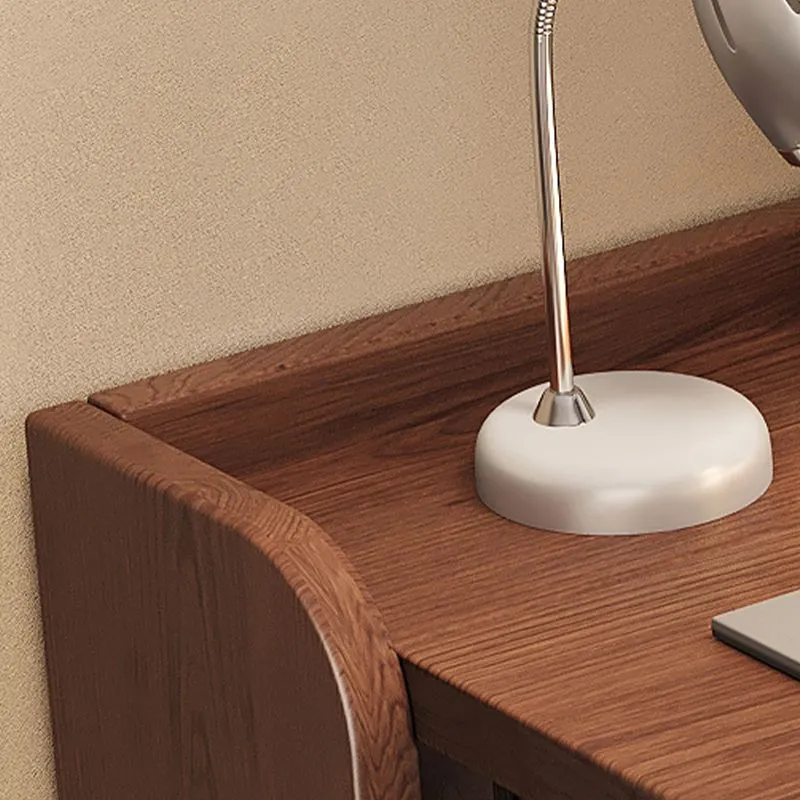 Bureau d'écriture contemporain en bois d'hévé, bureau à base de traîneau pliable Clearhalo