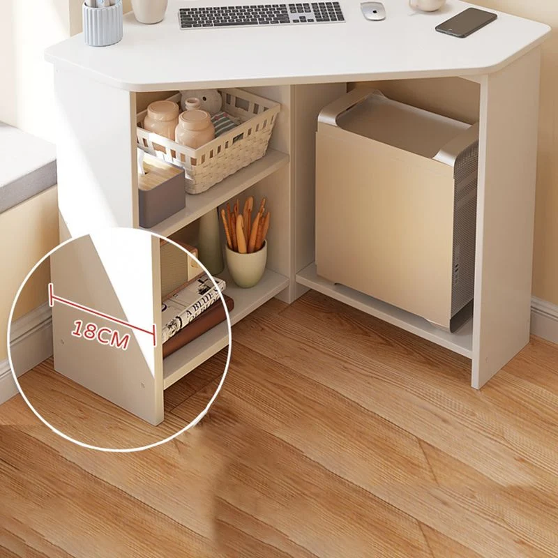 Bureau d'écriture contemporain en bois d'ingénierie avec étagères Clearhalo