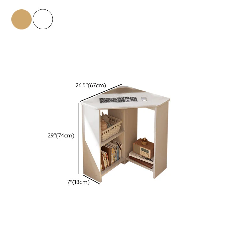 Bureau d'écriture contemporain en bois d'ingénierie avec étagères Clearhalo