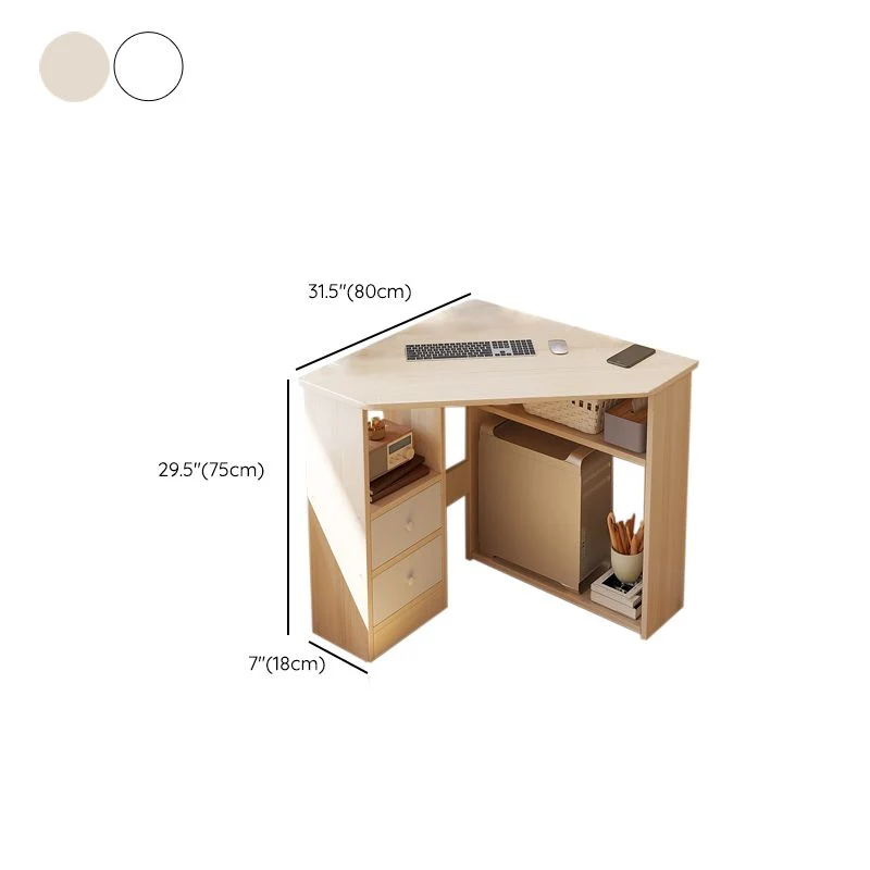 Bureau d'écriture contemporain en bois d'ingénierie avec étagères Clearhalo