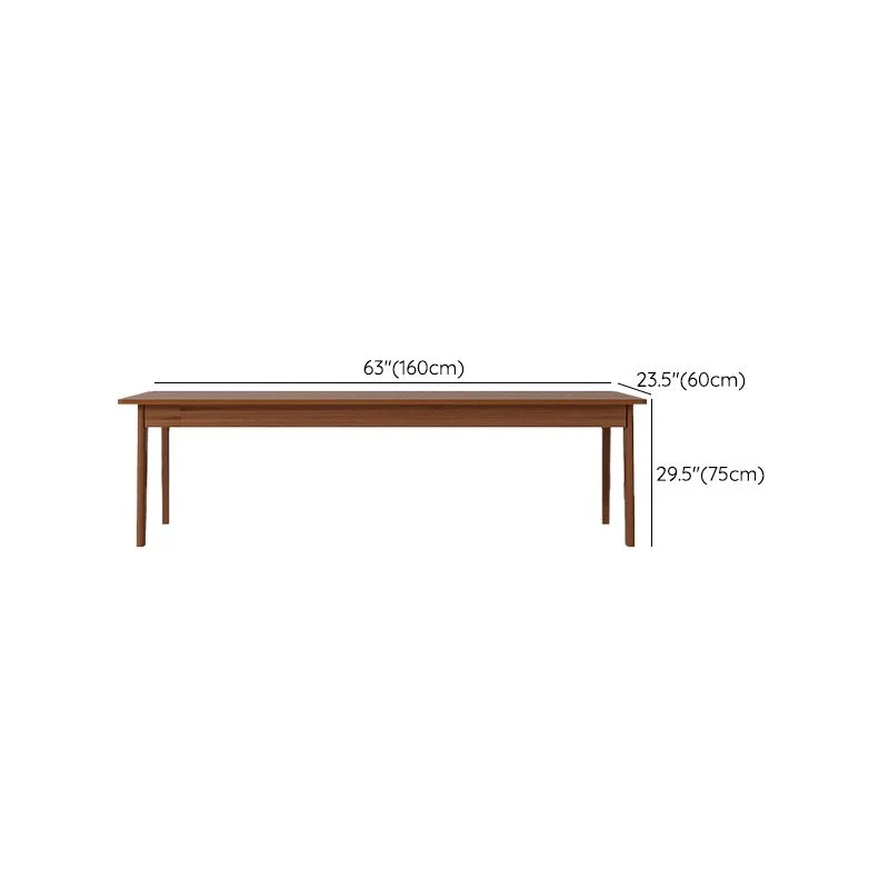 Bureau d'écriture contemporain en bois d'ingénierie en forme de H avec pieds en bois Clearhalo