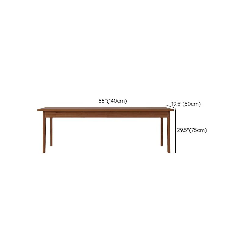 Bureau d'écriture contemporain en bois d'ingénierie en forme de H avec pieds en bois Clearhalo