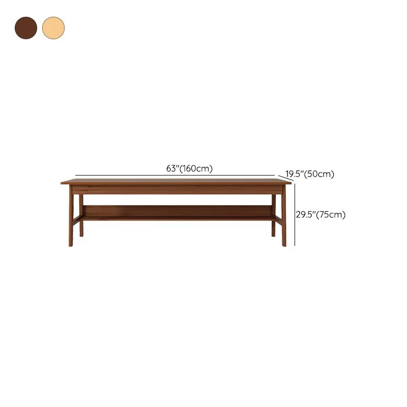 Bureau d'écriture contemporain en bois d'ingénierie en forme de H avec pieds en bois Clearhalo