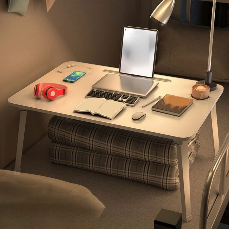 Bureau d'écriture contemporain en bois d'ingénierie pour chambre à coucher avec pieds blancs Clearhalo