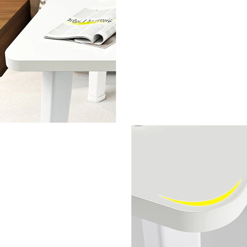 Bureau d'écriture contemporain en bois d'ingénierie pour chambre à coucher avec pieds blancs Clearhalo