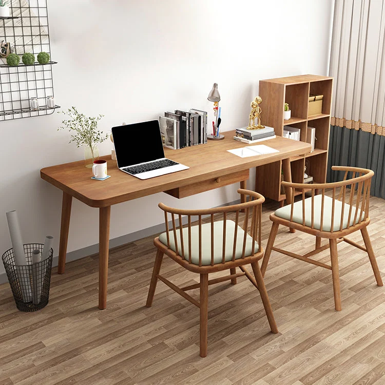 Bureau d'écriture contemporain en bois massif de 29,53 pouces de hauteur avec base Parsons Clearhalo
