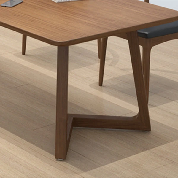 Bureau d'écriture contemporain en bois massif avec base traîneau de 29,53 po de hauteur Clearhalo
