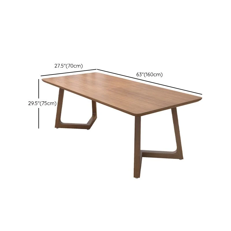 Bureau d'écriture contemporain en bois massif avec base traîneau de 29,53 po de hauteur Clearhalo