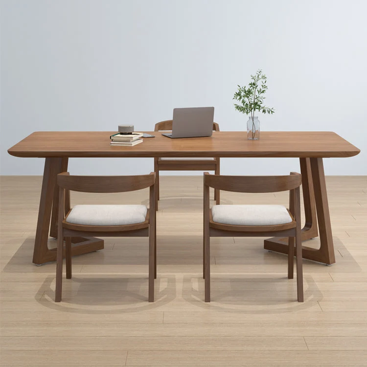 Bureau d'écriture contemporain en bois massif avec base traîneau de 29,53 po de hauteur Clearhalo
