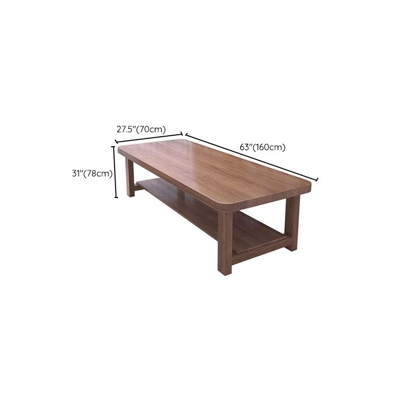 Bureau d'écriture contemporain en bois massif, bureau rectangulaire à 1 étagère avec base en H Clearhalo