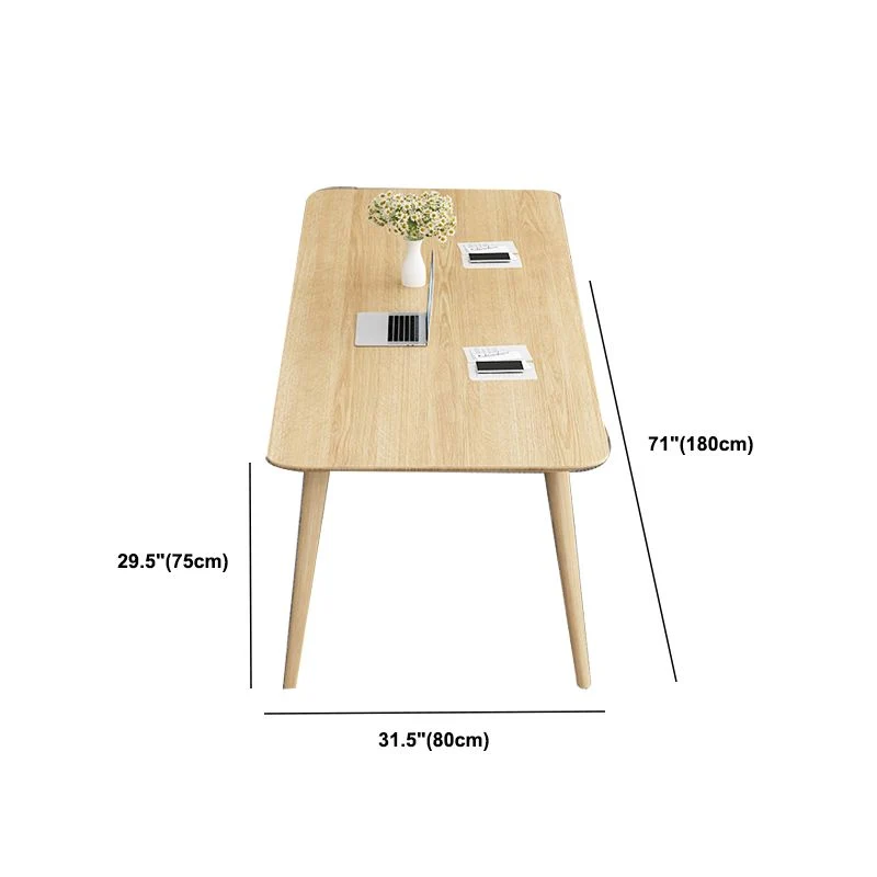 Bureau d'écriture contemporain en bois massif Bureau rectangulaire Clearhalo