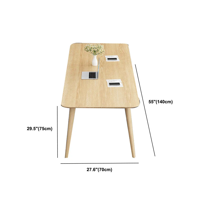 Bureau d'écriture contemporain en bois massif Bureau rectangulaire Clearhalo