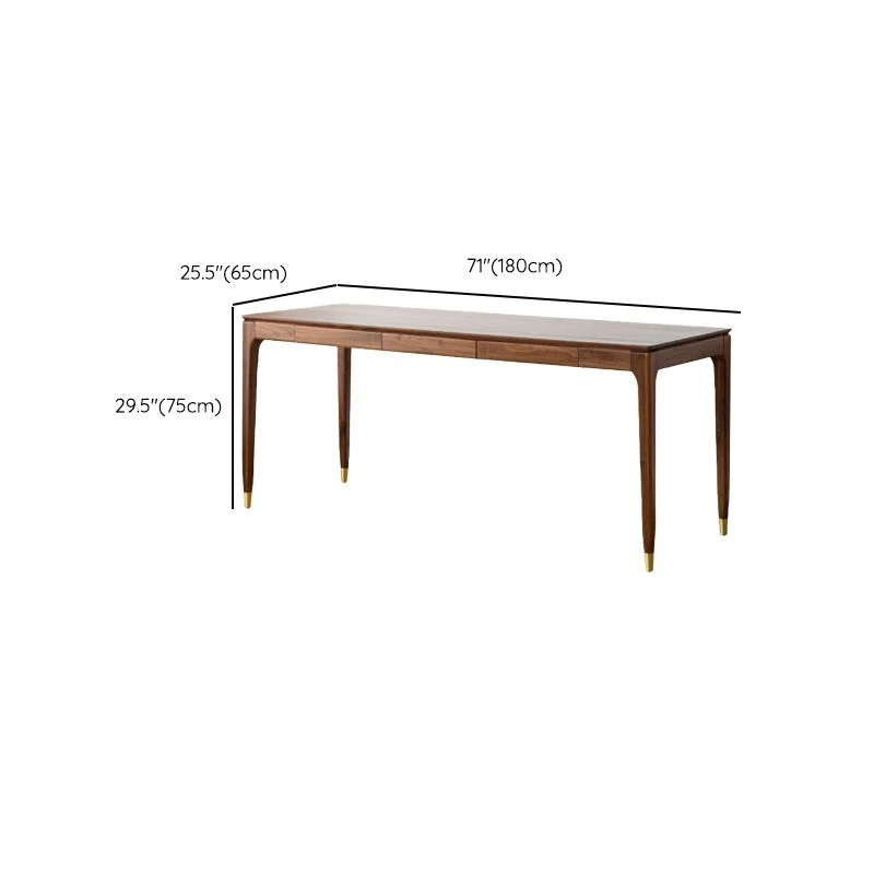 Bureau d'écriture contemporain en bois massif, bureau rectangulaire pour salon Clearhalo
