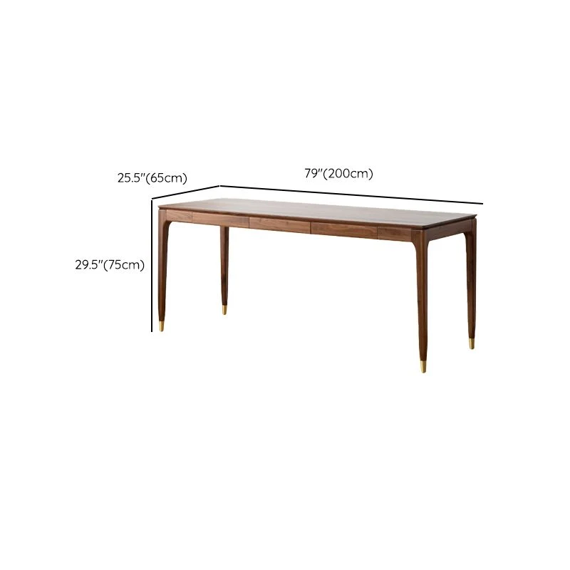 Bureau d'écriture contemporain en bois massif, bureau rectangulaire pour salon Clearhalo