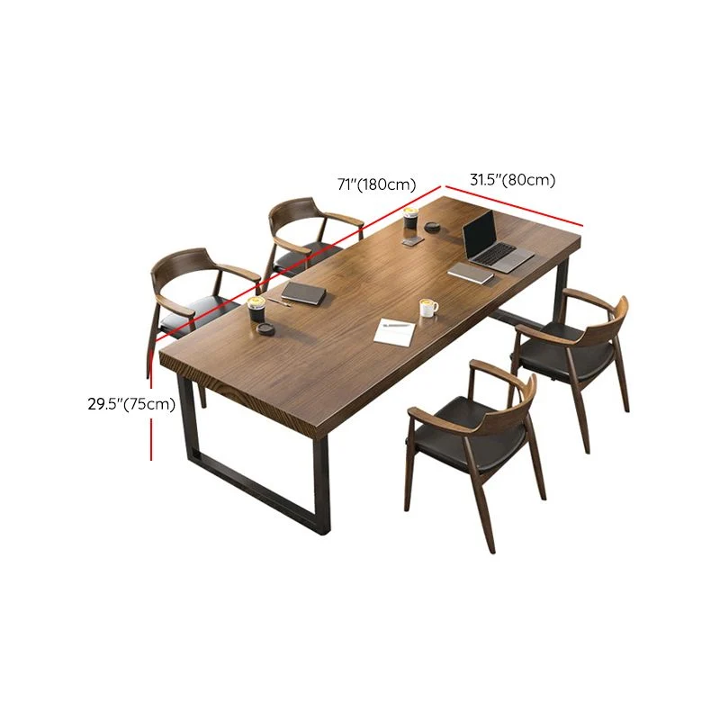 Bureau d'écriture contemporain en bois massif, bureau de chambre à coucher avec pieds noirs Clearhalo