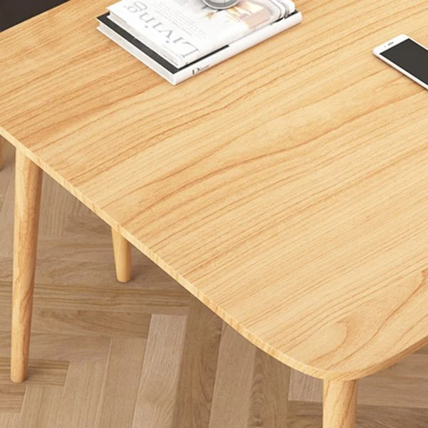 Bureau d'écriture contemporain en bois massif, bureau naturel courbé Clearhalo