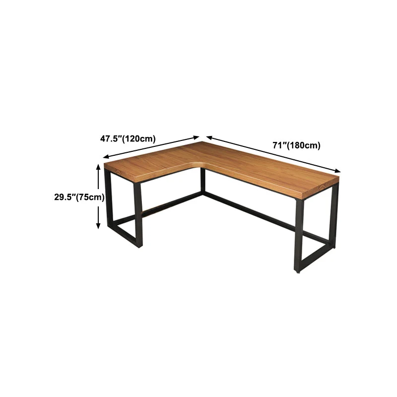 Bureau d'écriture contemporain en bois massif, bureau en forme de L pour la maison Clearhalo