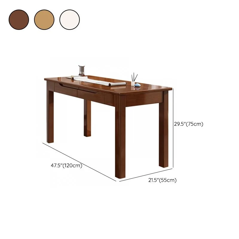 Bureau d'écriture contemporain en bois massif d'hévé de 21 po de large Clearhalo
