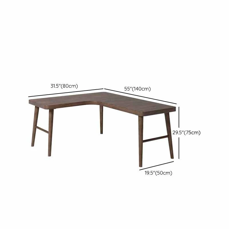 Bureau d'écriture contemporain en bois massif en forme de L, 29,25 pouces de hauteur Clearhalo