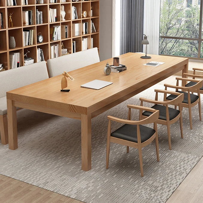 Bureau d'écriture contemporain en bois massif naturel de 30 po H Clearhalo