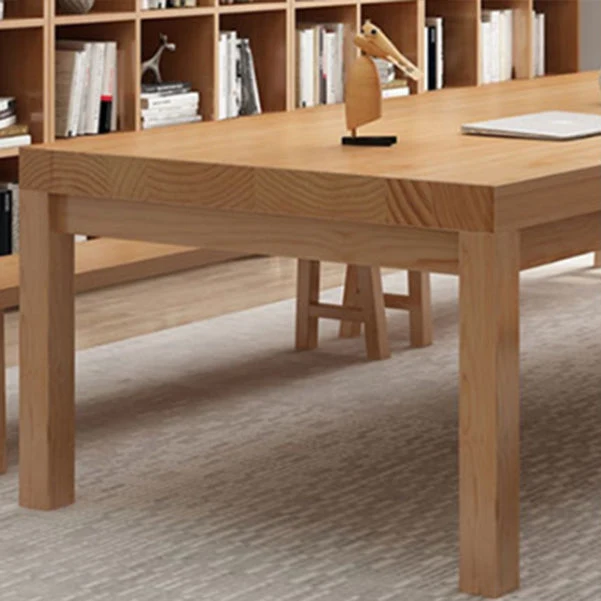 Bureau d'écriture contemporain en bois massif naturel de 30 po H Clearhalo