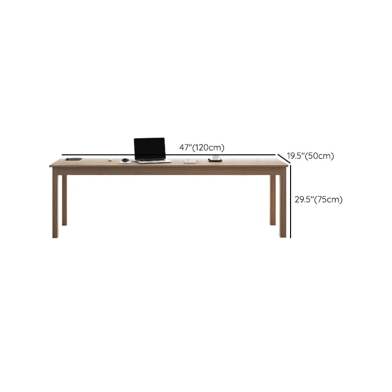 Bureau d'écriture contemporain en bois massif naturel de 19 po de largeur Clearhalo