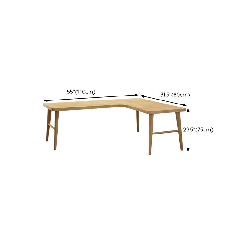 Bureau d'écriture contemporain en bois massif naturel de 29,53 po de hauteur Clearhalo