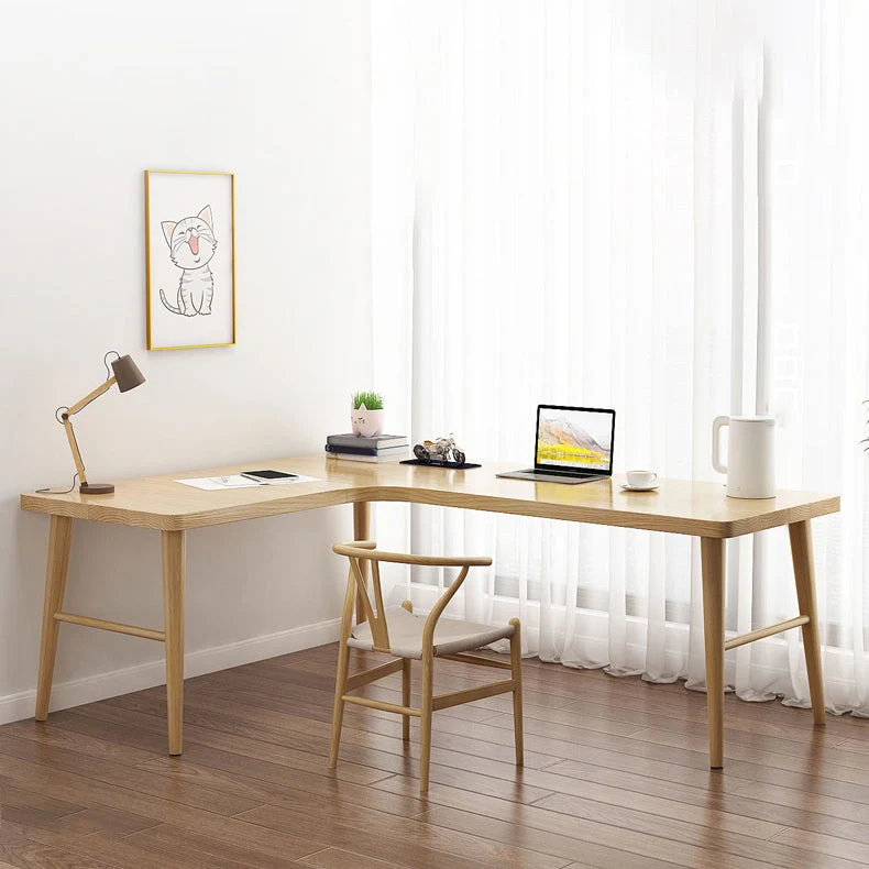 Bureau d'écriture contemporain en bois massif naturel de 29,53 po de hauteur Clearhalo