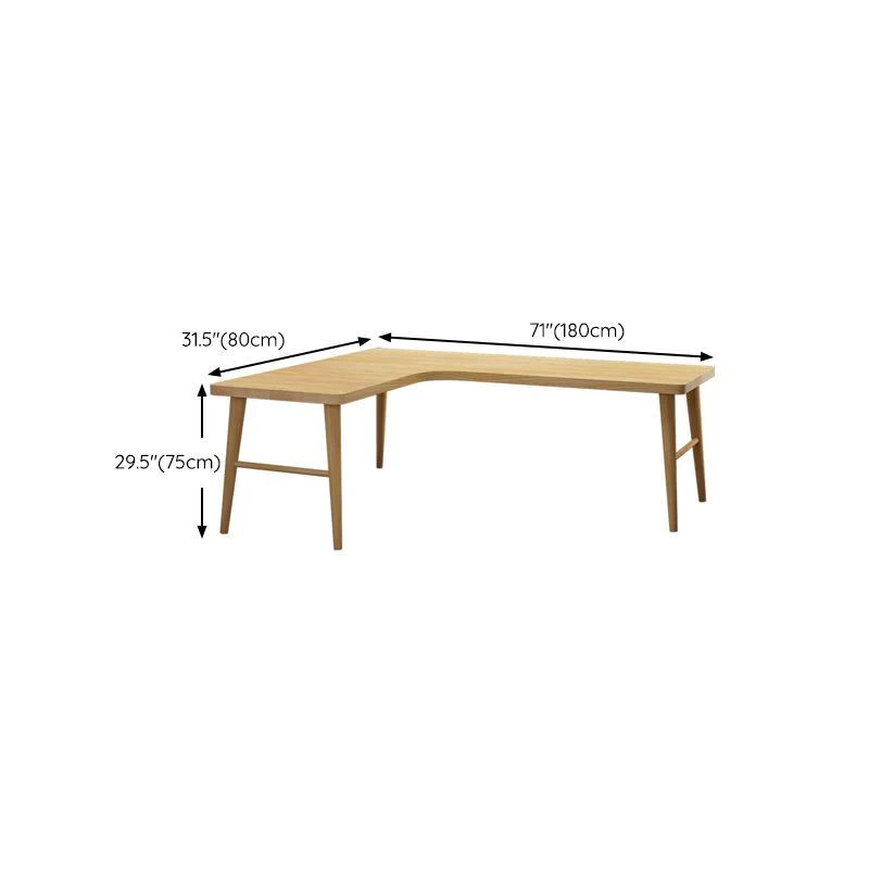 Bureau d'écriture contemporain en bois massif naturel de 29,53 po de hauteur Clearhalo
