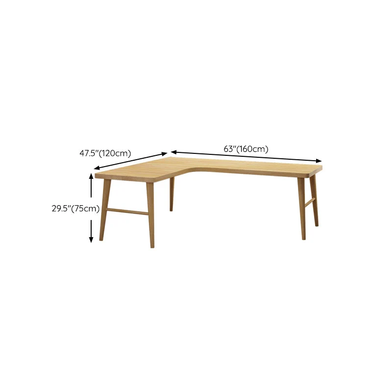 Bureau d'écriture contemporain en bois massif naturel de 29,53 po de hauteur Clearhalo